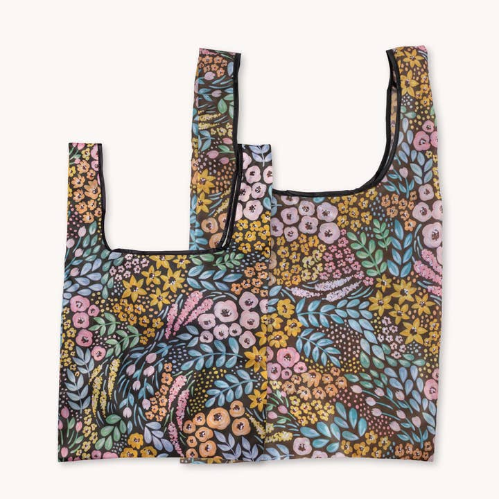 Black Floral Reusable Bag and other Purchase Wholesale foldable bags. Free Returns & Net 60 Terms on Faire trending on Faire.