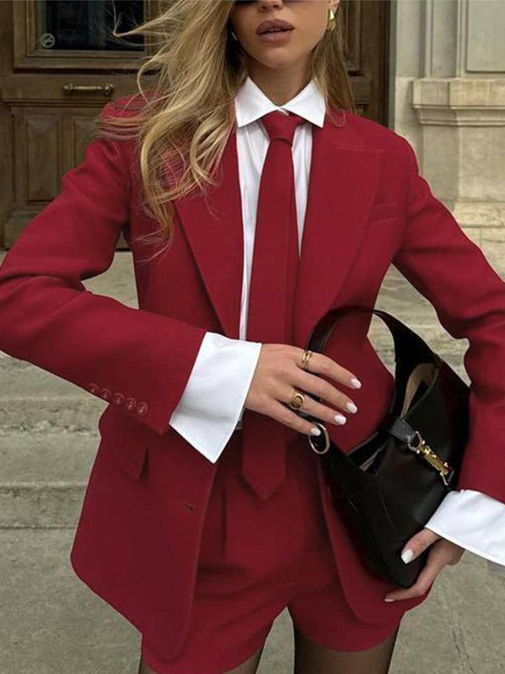 Elegant Blazer and Shorts Set for wholesale by Mccolin