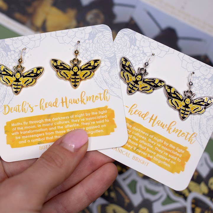 Botanical Bright - Wholesale Dangle Earrings - Death's-head Hawkmoth Earrings2