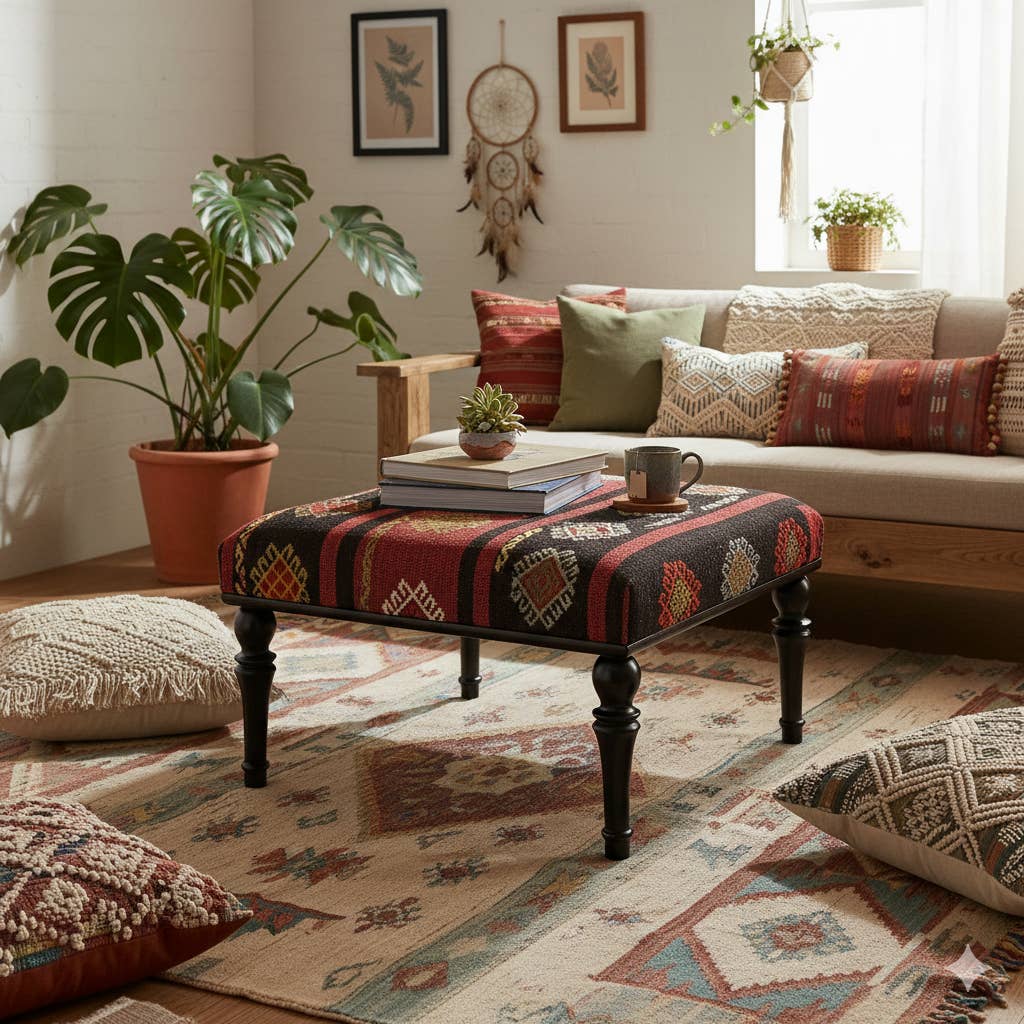 Rugtolia - Wholesale Coffee table - Handmade Vintage Kilim Upholstered Coffee Table