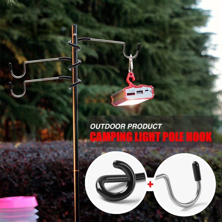 VIGOR - Wholesale Outdoor ornament/decor - Tent Light Camping Hanger S Shape Lamp Hanger Versatile Light Pole Hooks for Outdoor Yard Tent Travel(10 Pack)4