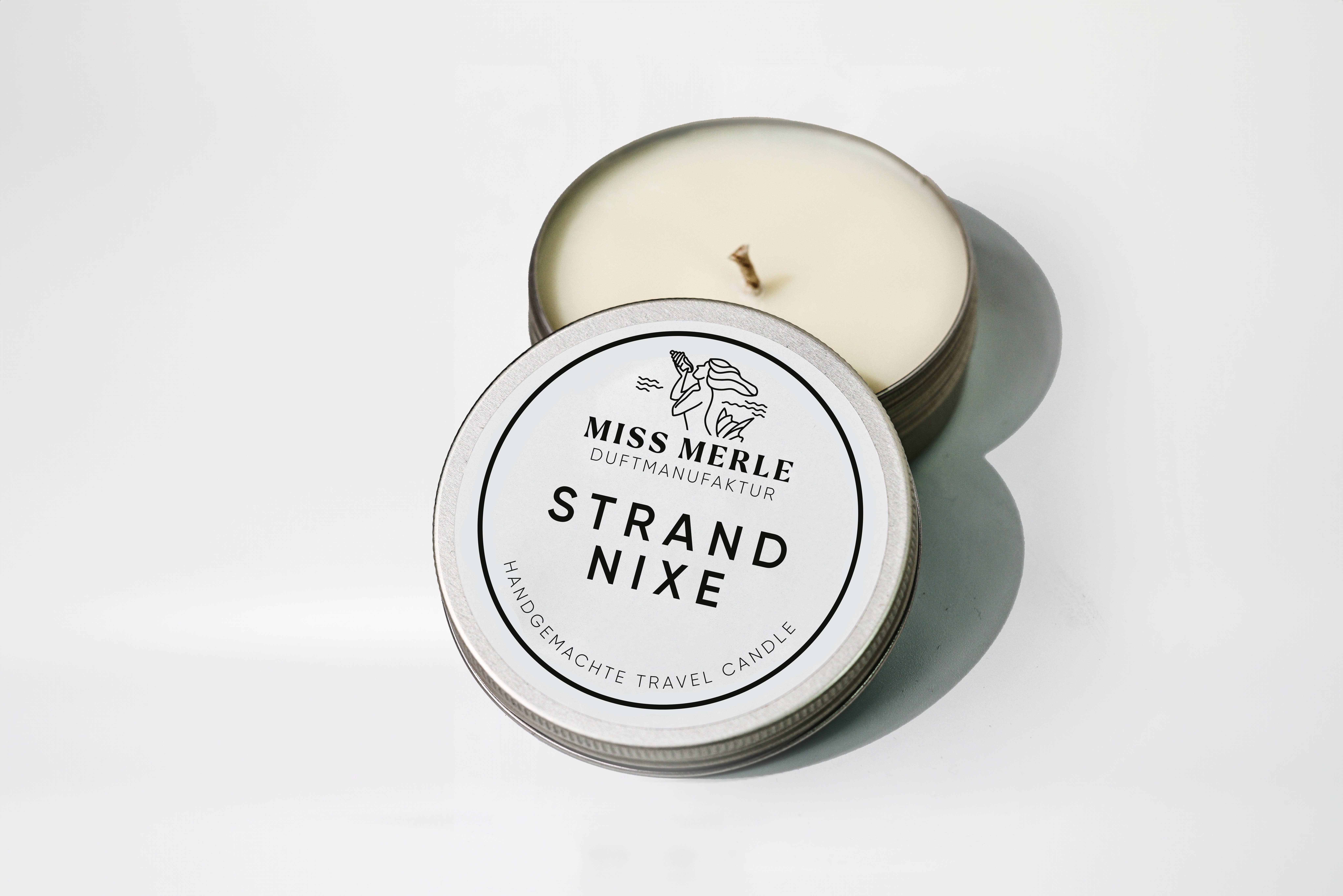 MISS MERLE Duftmanufaktur - Wholesale Travel Candles - Travel Candle Beach Nymph 90g1