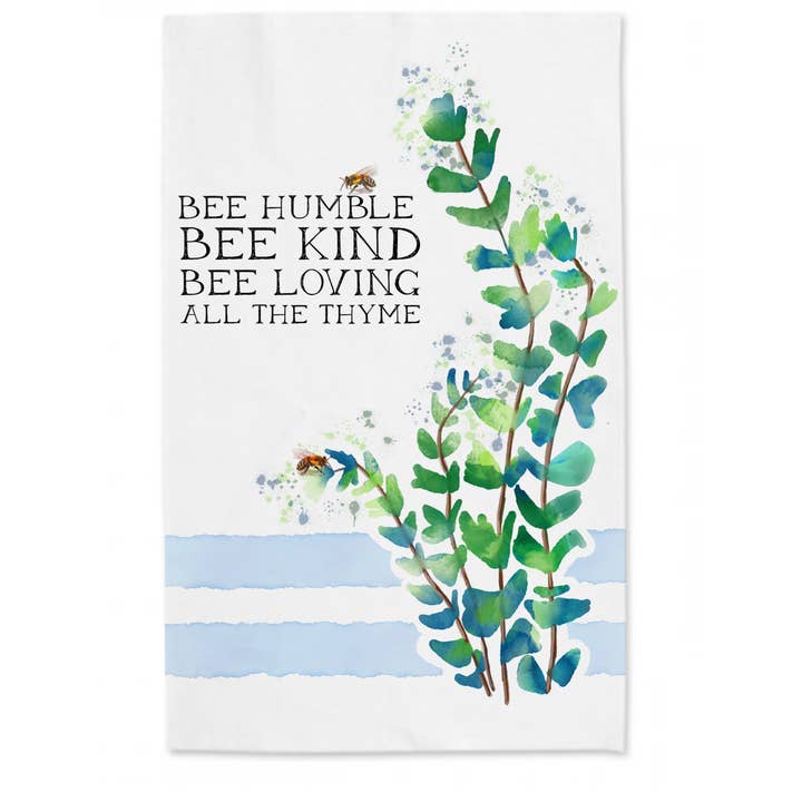 Bee Humble Tea Towel for wholesale by Sweetgum Studio