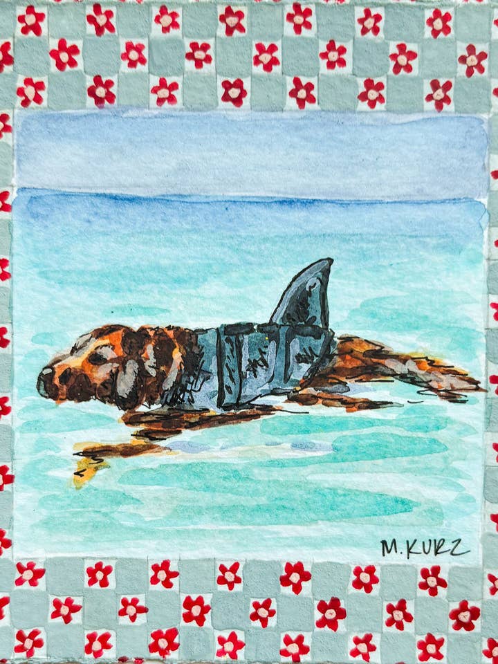 Golden Shark Print for wholesale by Makenzie Kurz Art