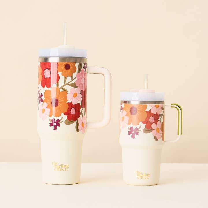 The Darling Effect - Wholesale Insulated Mug/Tumbler - 20 oz Mini On-the-Go Tumbler-Wild About You Cream