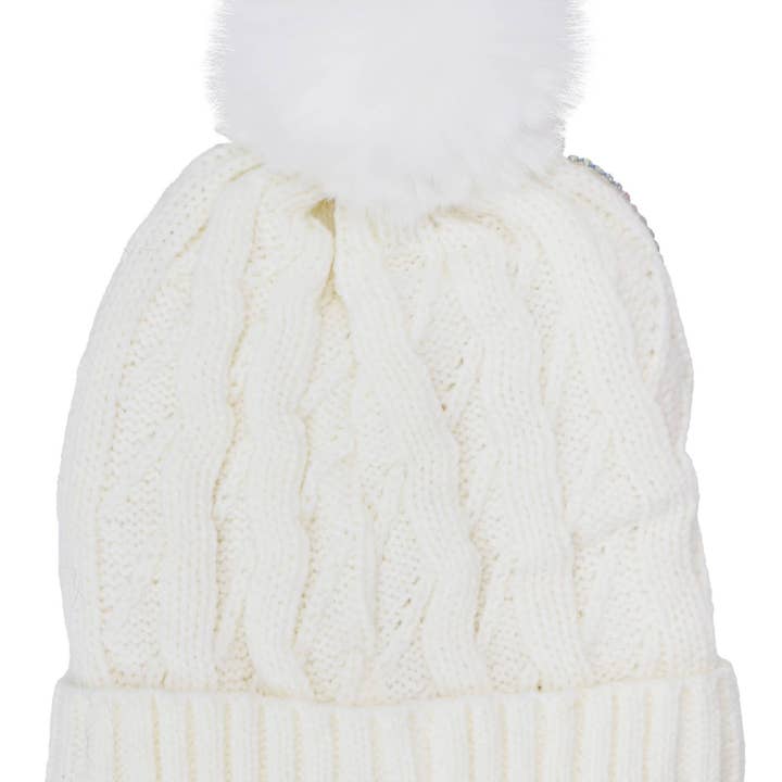 ASSORTED AB Color Bling Chunky Knitted Fleece Lined Beanie for wholesale on Faire6