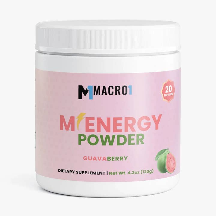 M1 ENERGY POWDER - GUAVABERRY | 20 SERVINGS for wholesale by Macro1 Nutrition