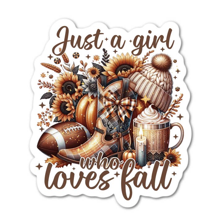 Just A Girls Who Loves Fall Sticker for wholesale by Stick-It Expressions
