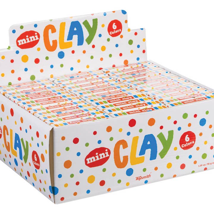 Mini Clay, 6 Vibrant Colors, Display of 72 for wholesale by Toysmith