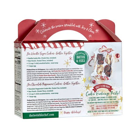 The Invisible Chef - Wholesale Cookie Mix - Cookie Exchange Kit Peppermint & Vanilla - 23.5 oz1