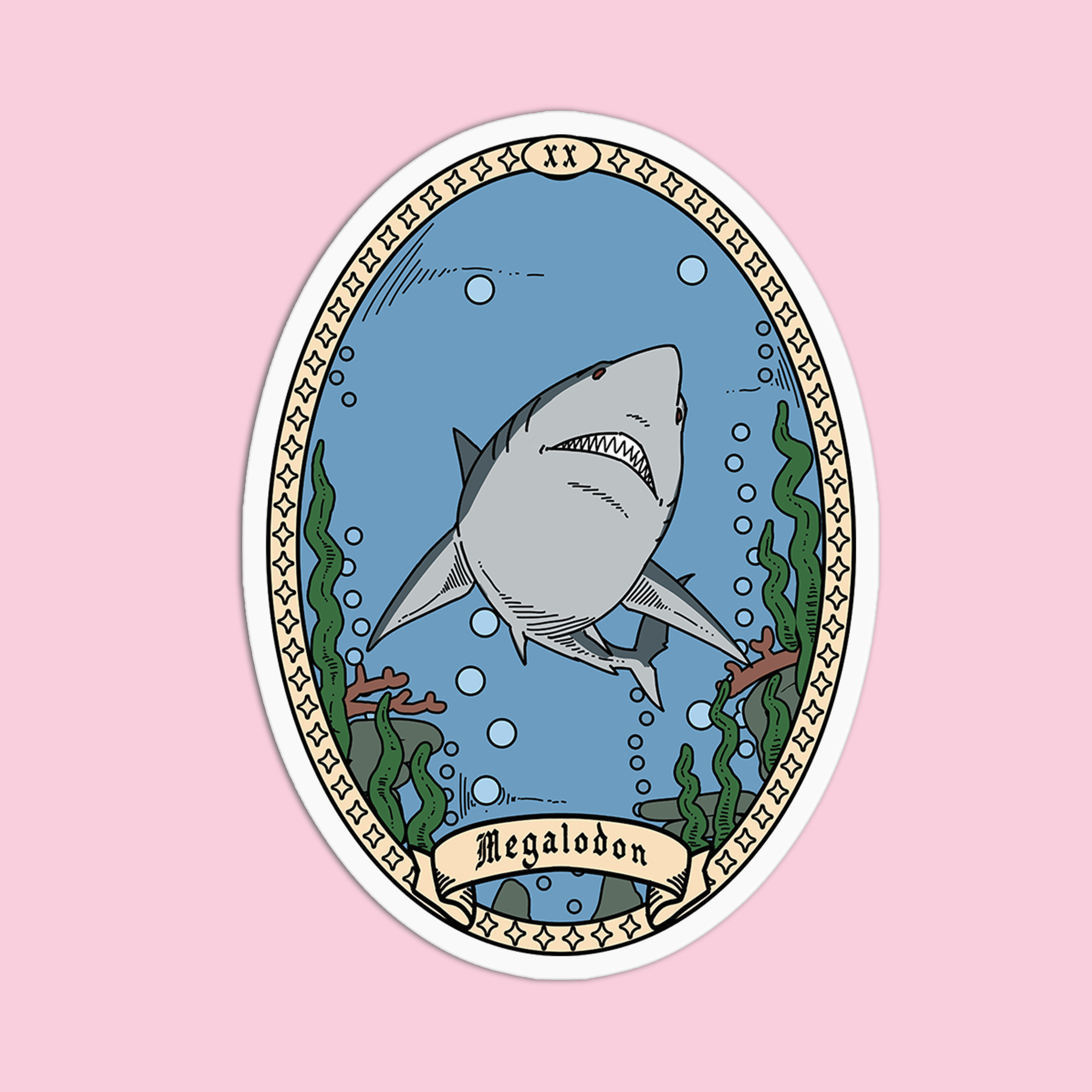 Girls Printing House - Wholesale Sticker - Megalodon Vinyl Textured Sticker1