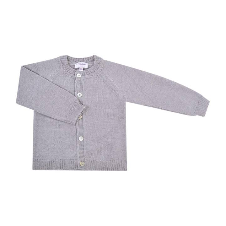 Alenza, Ronde hals gilet 100% merinowol, Grijs voor wholesale door Kidiwi handmade