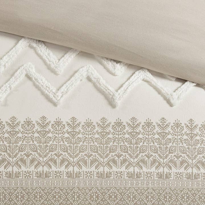 Olliix - Wholesale Bedding Set - Tufted 3-Piece Comforter or Duvet Cover Set, Taupe