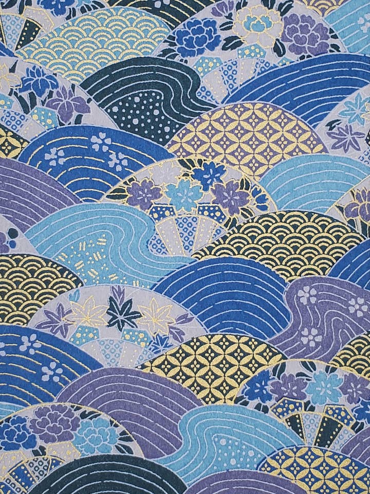 Yuzenshi: Fans On Blue for wholesale by Aitoh Company