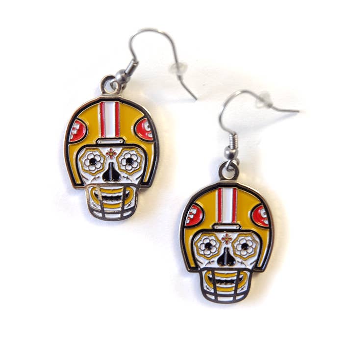 Pendientes rojos y dorados para venta al por mayor de Dia de Los Todos