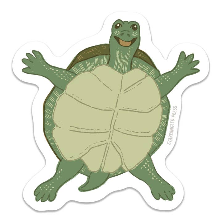 Happy Turtle Sticker for wholesale by Starfangled Press