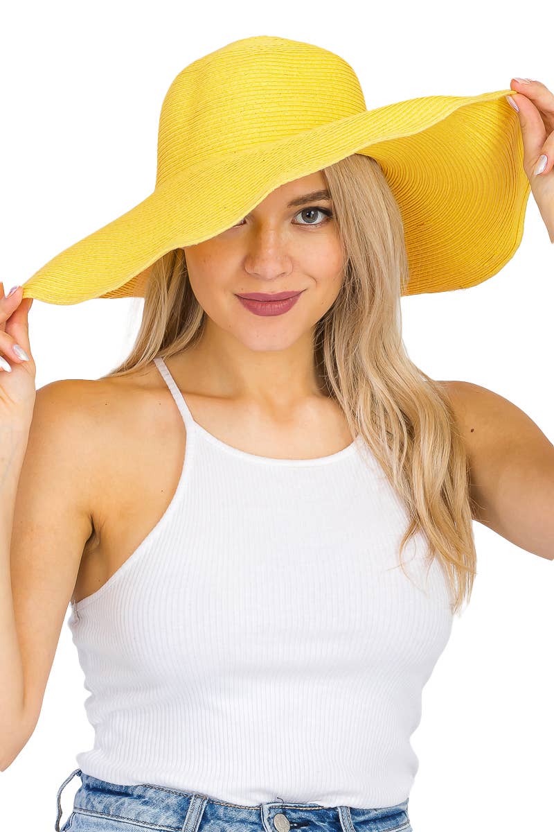 Cap Zone - Wholesale Straw Hat - Women's - Wire Brim Straw Beach Sun Hat60