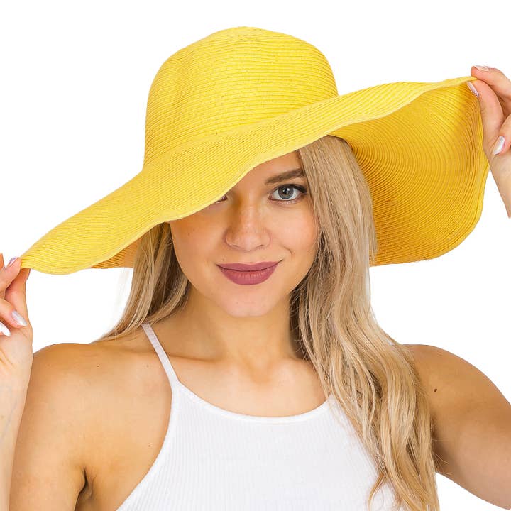 Cap Zone - Wholesale Straw Hat - Women's - Wire Brim Straw Beach Sun Hat60