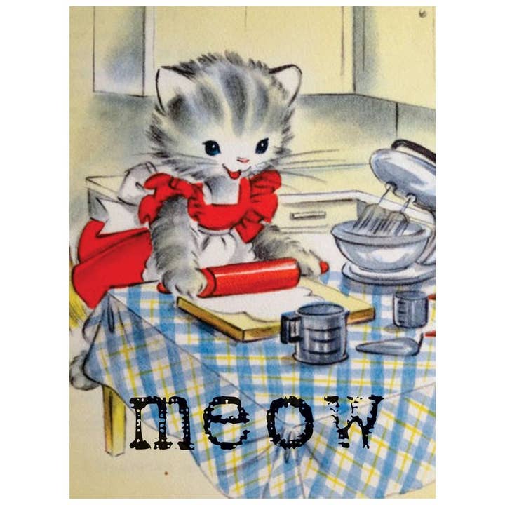 Meow Tea Towel for wholesale by Noel Strand dba Dishtopia