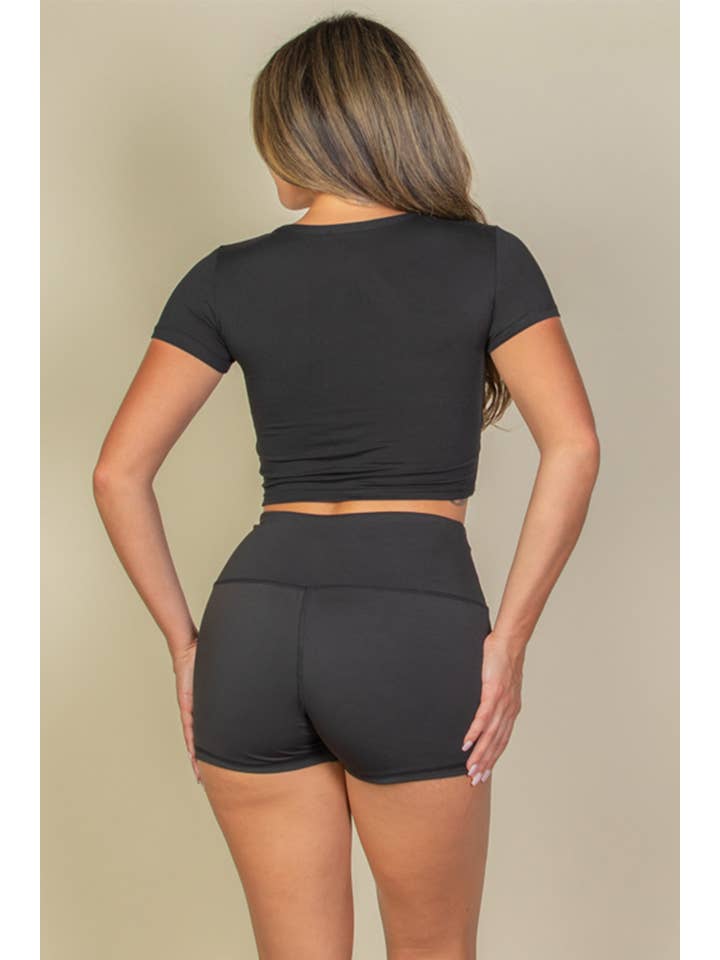 CAPELLA APPAREL - Wholesale Knit Top - Women's - Short Sleeve Roundneck Crop Top4