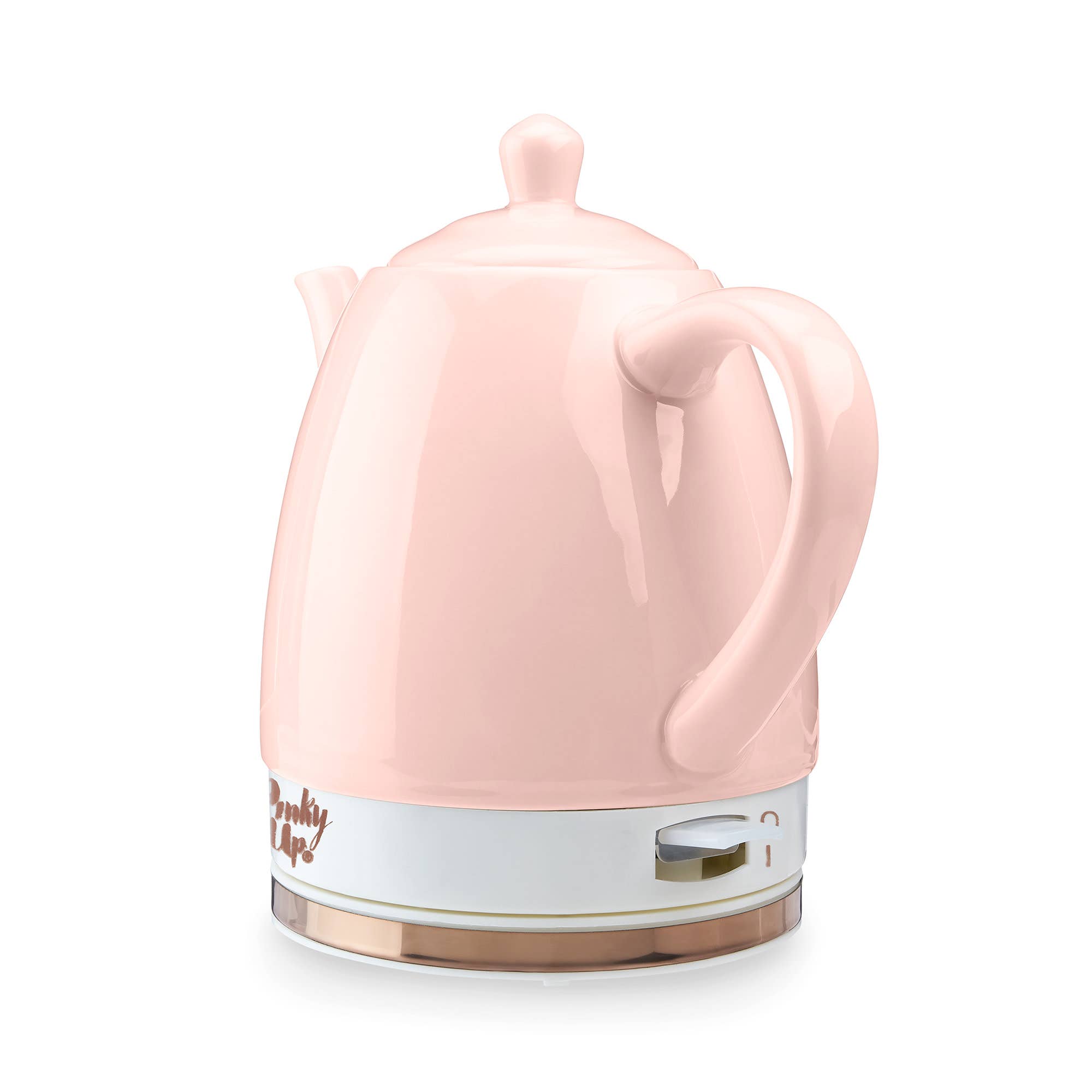 Pinky Up - Wholesale Tea Pot - Noelle™ Ceramic Electric Gooseneck Tea Kettle 50oz in Pink2