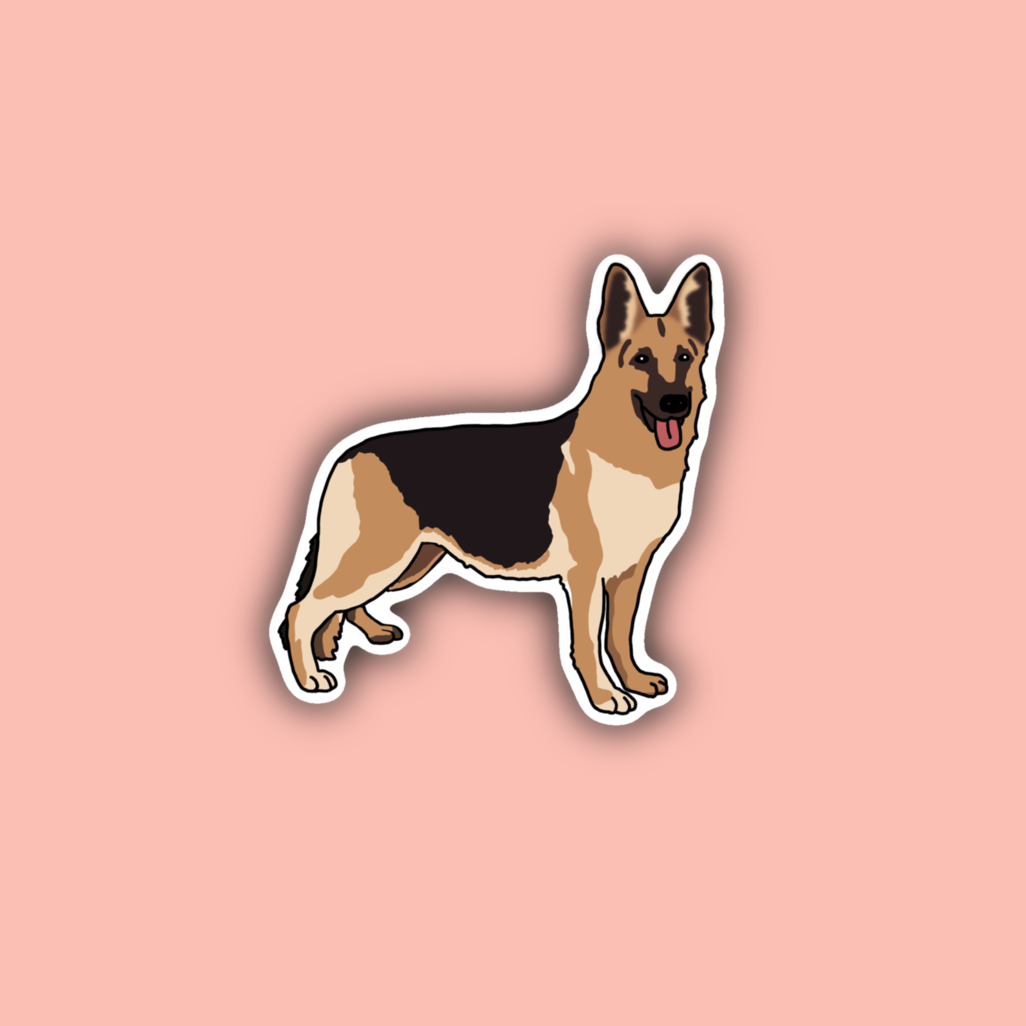 Delmarva Stickers - Wholesale Sticker - German Shepherd Sticker Pack - 4 Waterproof Sticker1