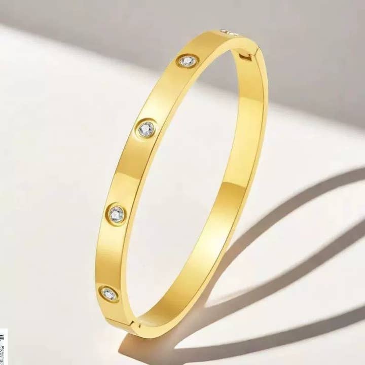 JOSSLYN by wall to wall - Wholesale Bangle Bracelet - 18K NON-TARNISH WATERPROOF STAINLESS STEEL BANGLE | 40B5153