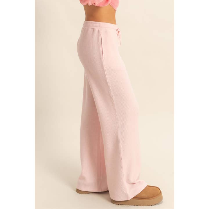 Double Zero - Wholesale Lounge Sweatpants/Joggers - Women's - Brushed Waffle Casual Wide Leg Sweatpants20