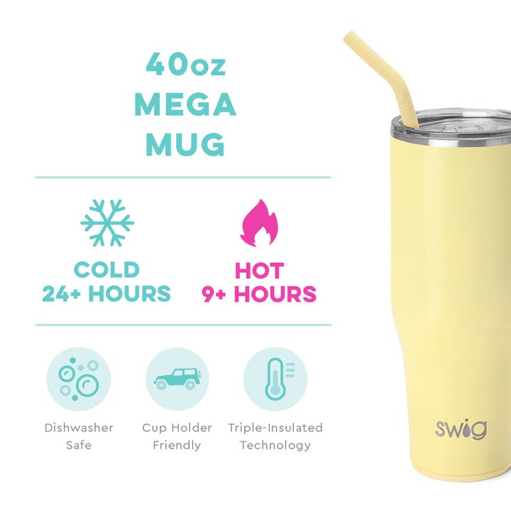 Swig Life - Wholesale Insulated Mug/Tumbler - Shimmer Buttercup Mega Mug (40oz)