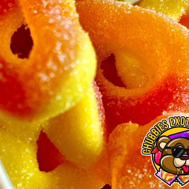 CHUBBIES EXOTIC SNACKS – wholesale Boiled sweets – Dulce Enchilados Spiced Peach Rings - Spicy Peach Rings1