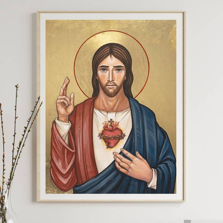 Sacred Heart of Jesus Fine Art Print / Wall Art - Gold for wholesale by New Jerusalem Studios