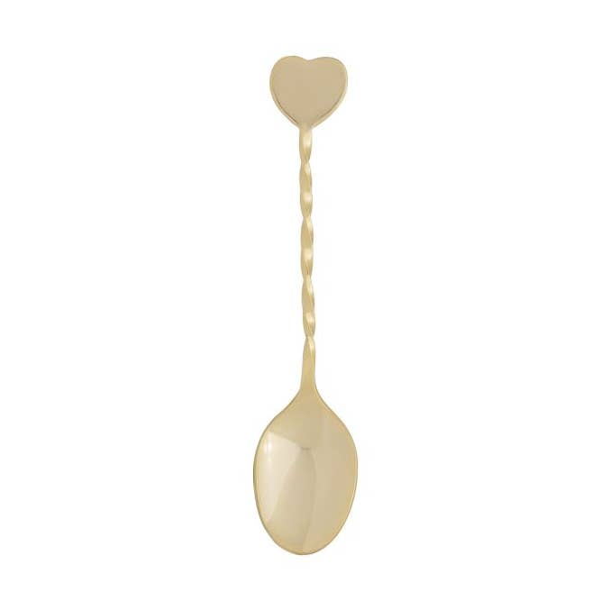 Fino Demi Spoon, Heart Design, Gold Plated for wholesale by HIC - Harold Import Co.