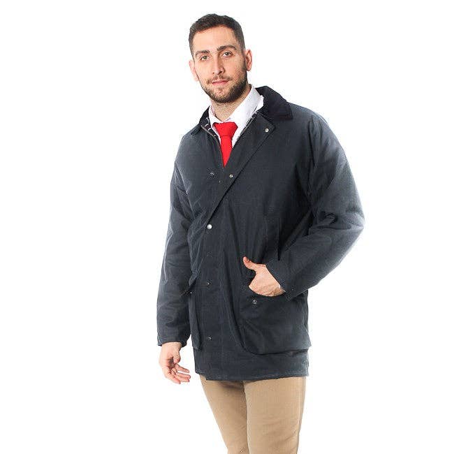 The Scotland Kilt Company - Wholesale Jacket - Men's - Mens Cotton Wax Padded Jacket - Navy2