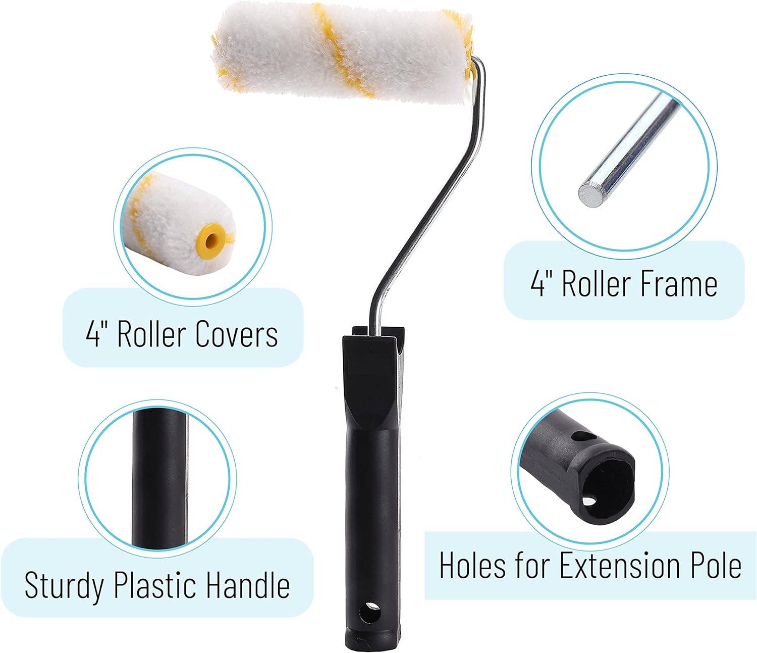 Bates Choice - Wholesale Paint Set - Bates- Paint Tray Set, 6 pcs, 4-Inch Paint Roller Kit2