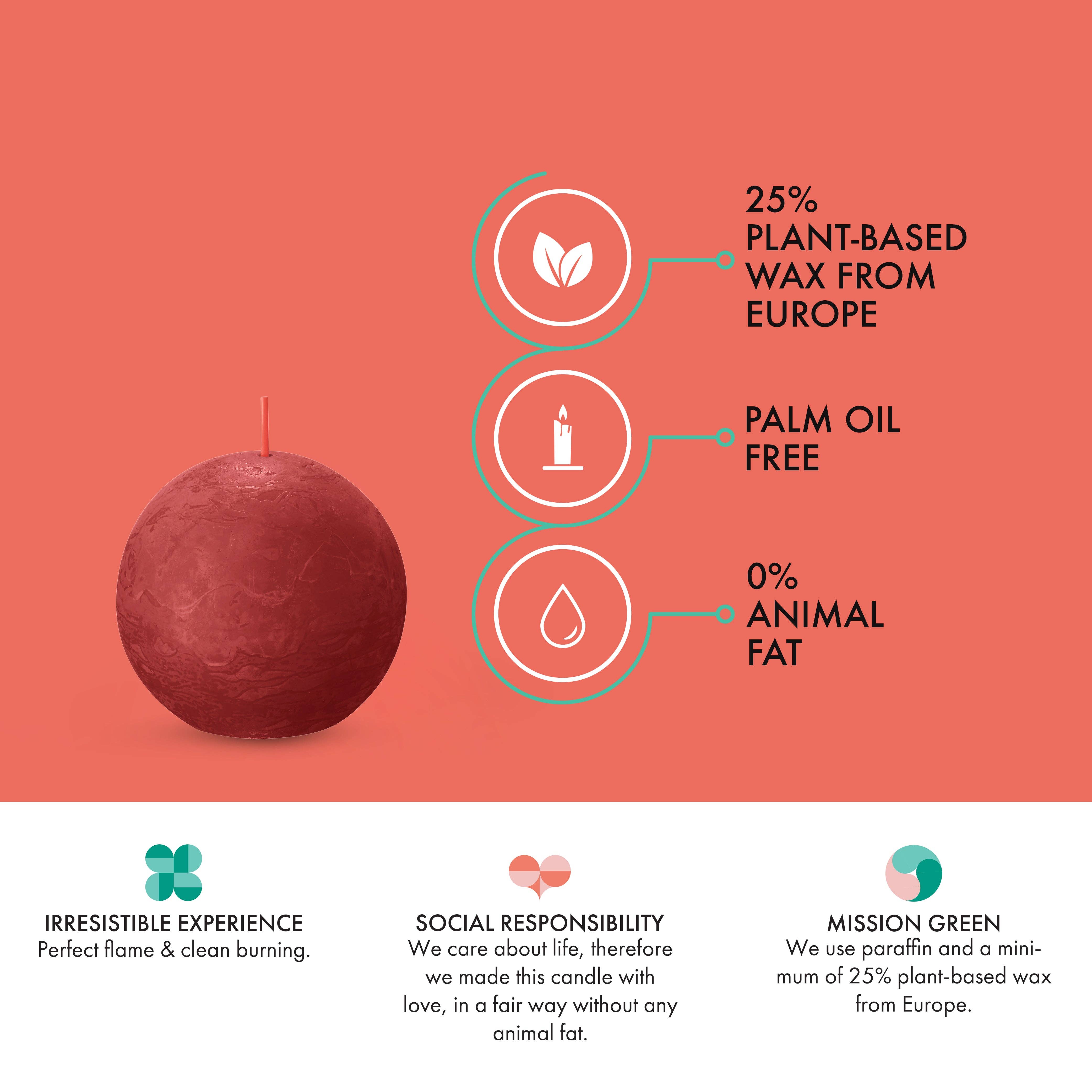 BOLSIUS – Velas de decoração por atacado – 6 Velas rústicas 3" - Inperfuted - Natural - Eco-Friendly - Cera Plant-Based - **Vendido Individualmente119