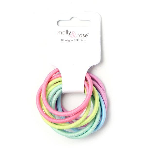 Inca UK - Wholesale Hair Tie - Elastics - Pastels - Card of 10 - 4mm Thick