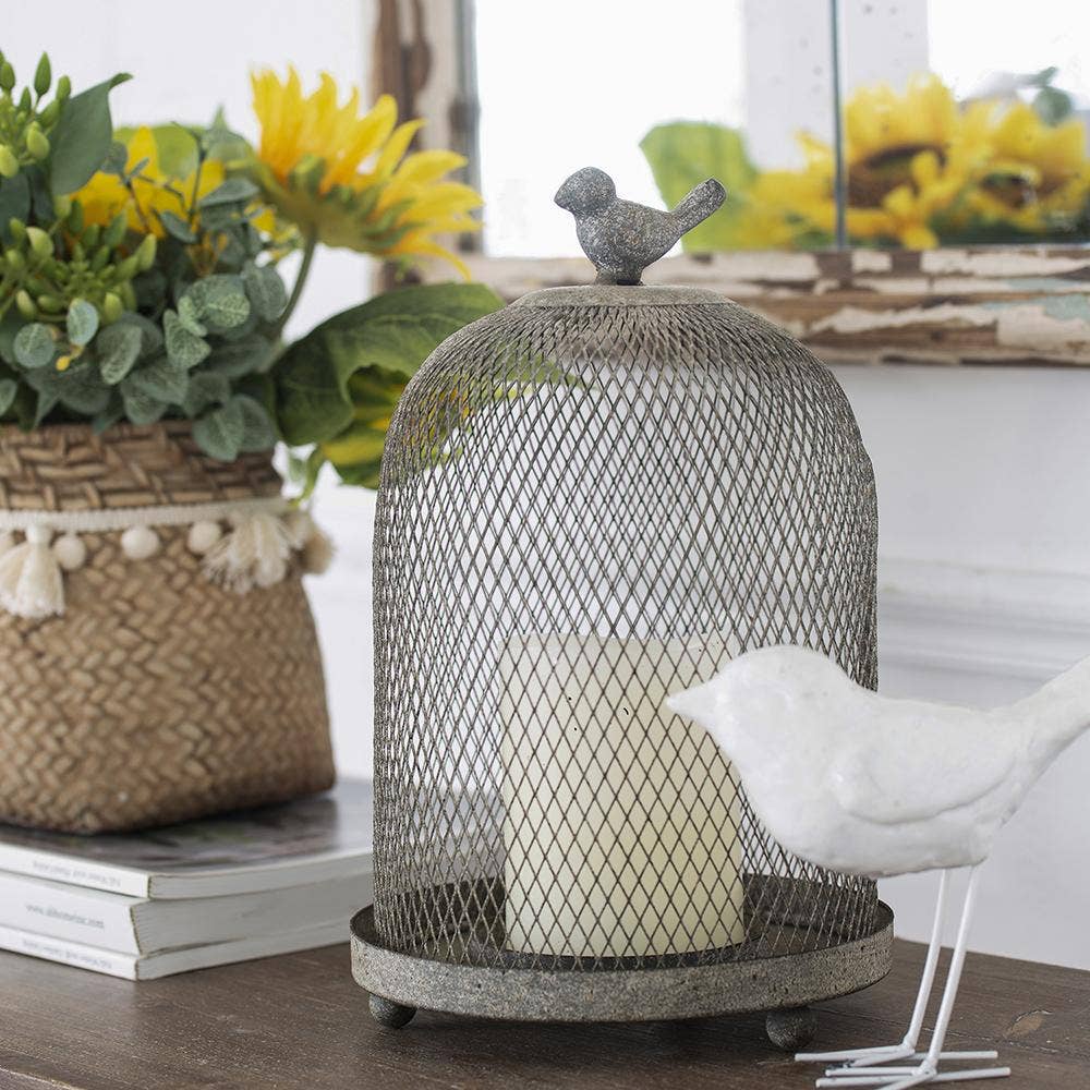 A&B Home Group Inc. - Wholesale Candle holder - S/2 Sparrow Antique Mesh Candle Holders - Gray1