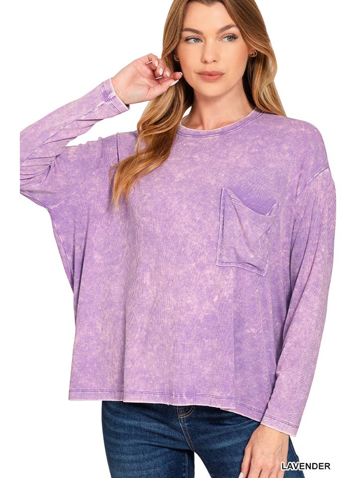 Vanilla Monkey - Wholesale Knit top – Women's - Washed Dolman Sleeve Round Neck Top With A Pocket10