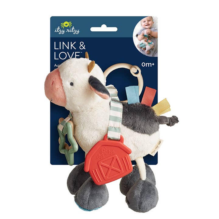 Itzy Ritzy - Wholesale Stuffed/Plush Toy - Kids & Baby - Cow Itzy Friends Link & Loveâ„¢ Activity Plush