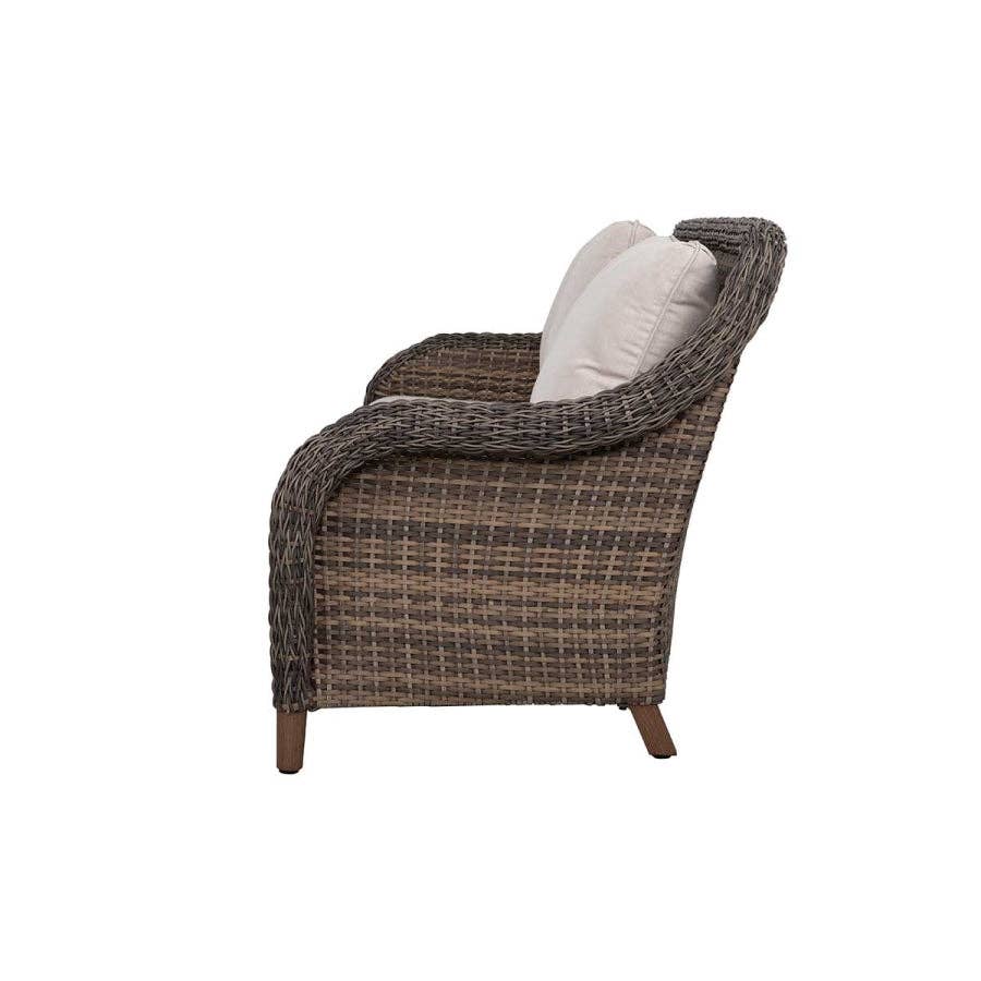 Beige Mitchell 4-Piece Wicker Sofa Set with Swivel Rocking Chairs for wholesale on Faire8