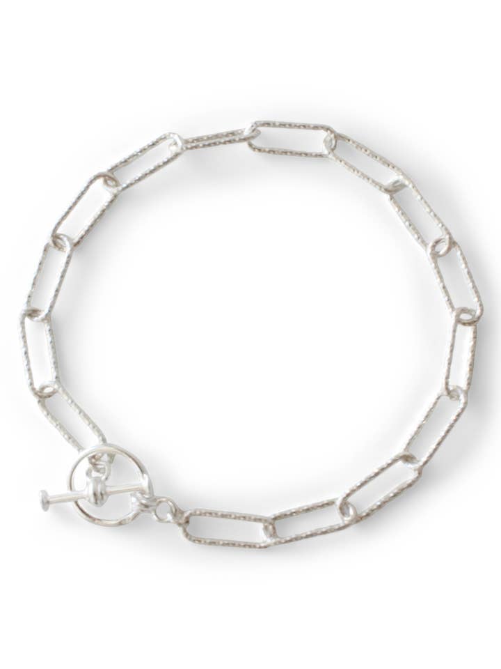 Bracelet à maillons Sparkle Box | Bracelet à chaîne en argent épais pour la vente par Rebecca Scott Jewelry