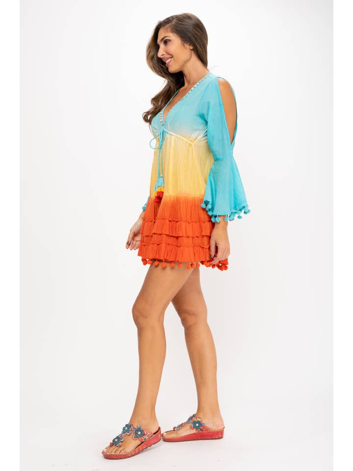 Orange SHORT DRESS PR7026V for wholesale on Faire