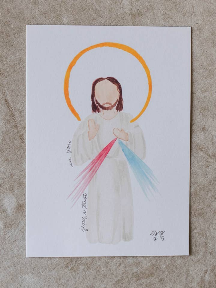 Divine Mercy - 5x7 Print for wholesale by Emily S Pitre Art