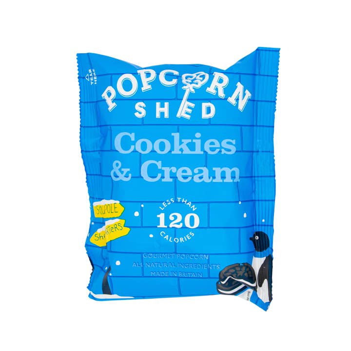 Popcorn Shed - Venta al por mayor Palomitas de maíz - Paquete de aperitivos de palomitas gourmet Cookies & Cream