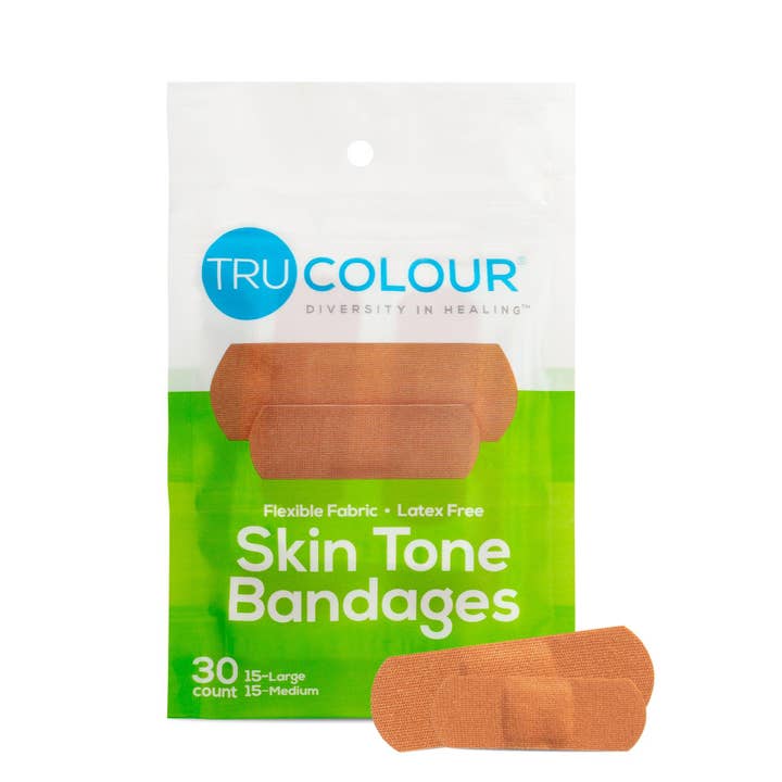 TruColour Skin Tone Bandages: Olive-Moderate Brown (Green Bag) for wholesale by TruColour