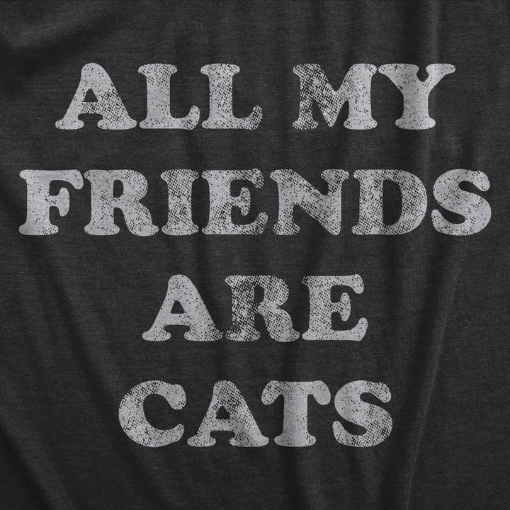 Heather Black FRIENDSCATS All My Friends Are Cats Women's Tshirt Cat Graphic Tee for wholesale on Faire