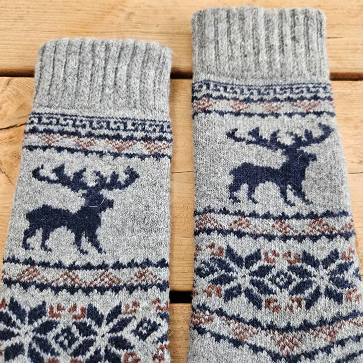 NorraVilla - Wholesale Socks - Women's - Alpaca wool socks - Nordic Unisex REINDEER - 39-46 2