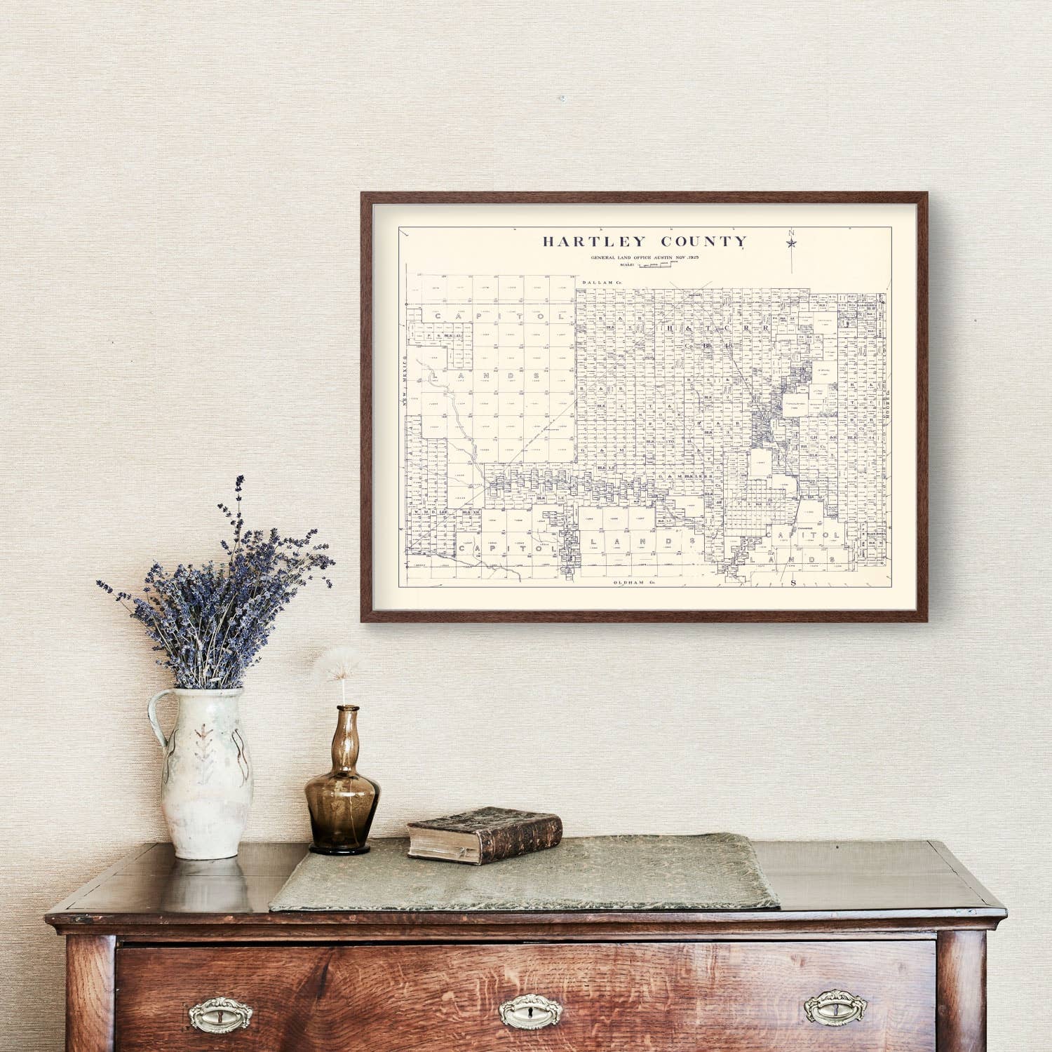 Ted's Vintage Art - Wholesale Map - Vintage Map of Hartley County, Texas 19251