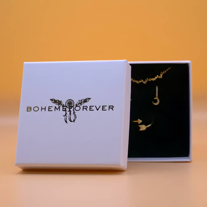 Écrin bijoux blanc et or – BohemeForever pour la vente par BOHEMEFOREVER