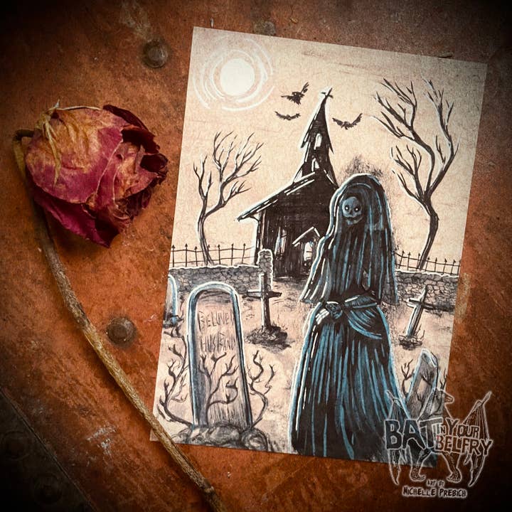The Tombstone Widow Print for wholesale by Bat In Your Belfry